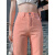 茉语蔓矮个子裤子女甜酷皮粉色糖果色彩色牛仔裤小个子夏装长裤2024年春 卡其色长.裤 XS