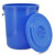 益美得 YJ-E131 金属提手大水桶工业垃圾桶圆形带盖大号 蓝色100L