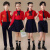 比克尼可六一儿童儿童合唱演出服中国红班服爱咏比赛朗诵读服装舞蹈服女童 6号红女梦长+藏青裙送袜子 100cm(100cm)