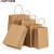 安达通 牛皮纸手提袋 纸质包装袋外卖打包袋10个装  30x24x11竖版