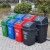 益美得 塑料摇盖分类垃圾桶商用大号办公室户外环卫物业街道学校垃圾箱 正方桶100L红色（有害垃圾）