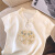 莫代尔t恤女2024夏季新中式国风刺绣针织设计感飞飞袖打底衫小个子上衣 MX-12-8310_白色 M （建议90-100斤）