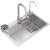 U04不锈钢水槽枪灰纳米大单槽厨房洗菜盆家用洗手洗碗池 枪灰 拉丝0*4标准套餐 (加厚 U