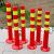 75CM塑料警示柱PU弹力柱隔离桩护栏交通设施路障锥反光防撞柱 72高PU红色塑料警示柱+3丝（超软