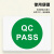 企桥   QC PASS不干胶安全警示圆形贴纸	尺寸1*1cm，2000贴/包