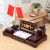 老板办公室桌面摆件台历架2024年木质创意多功能笔筒带红旗 朝奕八骏图款60*30cm