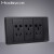 汉顿C3琴键插座面板创意个性黑色插座复古86暗装插座 黑明装底盒 