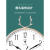 北极星（POLARIS）北欧鹿头钟表挂钟客厅家用时尚静音挂表轻奢现代简约挂墙装饰时钟 电镀橙色 10英寸表头直径25厘米