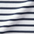 无印良品（MUJI） 男式 水洗 粗棉线 圆领 五分袖T恤 男士短袖打底衫男款 深藏青色条纹 L(175/100A)