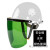 约巢定制安全帽式电焊面罩烧焊工防护罩脸部面屏防飞溅打磨透明焊帽头 安全帽(白色)+支架+绿色屏