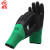 者也 发泡劳保手套 12双 绿黑磨砂手套防滑透气涂胶工作手套