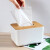 锐明凯竹木盖创意广告纸巾盒塑料抽纸盒酒店桌面餐巾纸盒 中号(复合木) 纯色