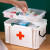 谋福（CNMF） 便携式 小药箱带提手防潮药品收纳医药箱双层急救箱 【特大号 约20L】 （38*27*22）