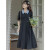 保罗普朗格法式赫本风黑色显瘦连衣裙女夏季新款小个子罩衫裙子两件套装 黑色长款 M