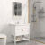 浴尚雅（YUSHANGYA）太空铝浴室柜陶瓷一体洗脸盆柜组合小户型落地卫生 43*35[航空铝材]+下水