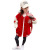 麦尚琪儿童外套春秋季棒球服女孩子夹克衫3-14岁中大童宽松休闲开衫 红色 110cm