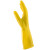 赫思迪格JG-108加厚乳胶手套牛筋工业劳保手套清洁洗衣洗碗手套橡胶手套黄色L码