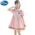 迪士尼（Disney）韩国女童学院风连衣裙2024新款夏装洋气网红夏季中大儿童短袖裙子 LXH-Q0016 粉色 120cm