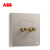 ABB 开关插座 轩致系列/金色/无框/二位音响端子插座 AF341-PG