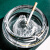 VINOS创意个性烟灰缸大号办公室摆件家用水晶烟灰缸防飞灰高档烟缸 金边椭圆透明款13CM