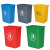 慎固 无盖垃圾桶敞口大容量小区户外分类垃圾箱 黄色医疗标扁平款60L