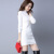 女士加绒加厚修身版的中长款毛衣女冬季韩版显瘦紧身半高领针织打底衫 白色 M