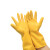 劳保佳 乳胶手套 防护作业手套 防水手套 劳保手套 黄色 50双装 XL码