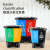 康迪普 40升分类垃圾桶办公室学校厨房环卫干湿分离双桶双胞胎垃圾桶 蓝+灰色 30升