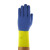 安思尔 Ansell 87-224天然橡胶表浸25%氯丁橡胶涂层防化手套 棉植绒 8号 1付装