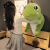 隆仁福可爱大恐龙毛绒玩具抱枕小怪兽公仔睡觉玩偶娃娃大号床上男孩礼物 绿色恐龙棕色背部 1.4米