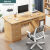 办公桌简约现代电脑桌台式桌书桌办公室桌子卧室学习写字桌 (带主机位键盘位)橡胶木色140CM(桌椅组合)