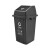 中典 南京版垃圾分类垃圾桶100D带盖大号黑色其他垃圾公共场合商用户外环卫桶100L摇盖桶