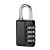 iGear密码挂锁 配备安全钥匙 储物柜健身房宿舍门锁 大号四位密码锁