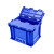 定制 标准可堆式物流箱塑料周转箱塑料储物箱收纳箱有盖物流箱 E箱-翻盖蓝色
