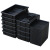 清笒 零件箱元件盒小号加厚周转箱电子物料平口盒黑色塑料 01#:150*100*55mm