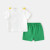 赢一贝宝宝短袖套装夏季韩版新款运动上衣短裤两件套儿童韩版童装夏装男 白色恐龙 90码适合身高80-90cm