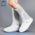 阿力牛 AZF89 三排扣一体成型防水鞋套 PVC加高加厚防雨鞋套 高筒白色 2XL(42/43码) 