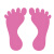 庄太太 商场幼儿园学校台阶防水耐磨小脚丫贴纸 25cm粉红色10对ZTT0710