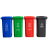 鸣固 户外环卫垃圾桶 大号加厚120L分类垃圾桶商用塑料工业垃圾桶带盖120L全国标准分类绿色厨余垃圾ZJ3269