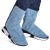 千奇梦适用于牛皮电焊护脚盖 焊工护腿  护脚 脚罩 鞋套防烫劳保 焊工防 蓝色牛皮(筒高23cm)魔术贴款