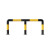DYQTM型钢管防撞护栏道路防护固定U型加油站加厚停车位桩隔离警示柱 弧形114*1500*600*3.0黑黄
