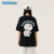哆啦A梦（DORAEMON）趣味卡通机器猫印花休闲宽松短袖T恤 情侣男女款 黑色 XL