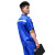 谋福(CNMF)388 夏季短袖工作服套装男劳保服夏装薄款环卫反光条建筑工装( 蓝色+灰色反光条 套装 165/80A)