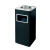 南 GPX-40A 南方方形菊花格座地烟灰桶 不锈钢垃圾桶公用垃圾箱果皮桶 黑色 内桶容量15.8升