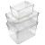海斯迪克 HKCL-244 桌面提手PET收纳盒 高透明塑料防尘收纳箱 中号360*270*140（1个）