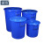 浦镕60L带盖大水桶收纳桶酒店塑料胶桶物业水桶可定制PU096蓝色