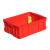 红色塑料周转箱长方形大号带盖收纳箱加厚工业储物盒箱胶筐 52*38*17cm 红色无盖