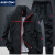 悍风（HUMGFENG）品牌运动套装男2024春秋新款两件套立领夹克休闲套装男外套衣服 8527黑色 5XL(195-215斤)
