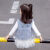 迪士尼（Disney）女童春季牛仔蕾丝马甲 宝宝网红2023新款儿童背心春秋款外穿春装 白裙一件无袖 80