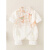迪士尼（Disney）2024婴儿春秋新款龙刺绣唐装盘扣连体衣男女宝宝满月周岁拍照礼服 米白色() 73cm